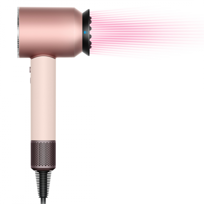 Uscător de păr Dyson HD16 Supersonic Nural Ceramic Pink/Rose Gold Straight+Wavy 113407-01, 1600 W, 3 viteze, 4 temperaturi, ioni negativi, 5 accesorii, protecție pentru scalp, roz ceramic/aur roz