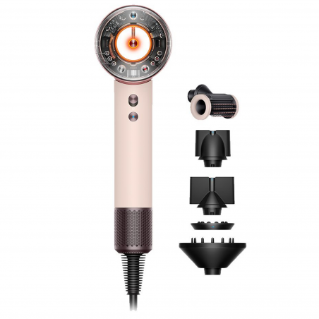 Uscător de păr Dyson HD16 Supersonic Nural Ceramic Pink/Rose Gold Straight+Wavy 113407-01, 1600 W, 3 viteze, 4 temperaturi, ioni negativi, 5 accesorii, protecție pentru scalp, roz ceramic/aur roz