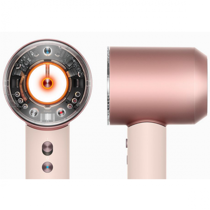 Uscător de păr Dyson HD16 Supersonic Nural Ceramic Pink/Rose Gold Straight+Wavy 113407-01, 1600 W, 3 viteze, 4 temperaturi, ioni negativi, 5 accesorii, protecție pentru scalp, roz ceramic/aur roz