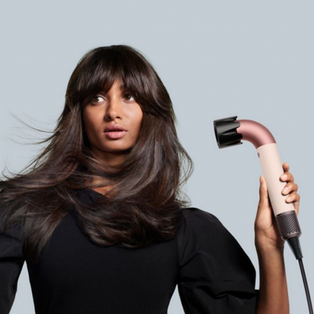 Dyson HD17 Supersonic r Ceramic Pink/Rose Gold Uscător de păr pentru păr drept și ondulat 113332-01, 1700 W, 4 setări inteligente de temperatură, 3 viteze, ionizare, recunoaștere RFID a accesoriilor, protecție pentru scalp, roz ceramic/aur roz