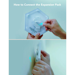 Set de 10 panouri LED inteligente Govee Glide Hexa RGBIC H6061, sincronizare muzicală, Wi-Fi, control vocal, alb