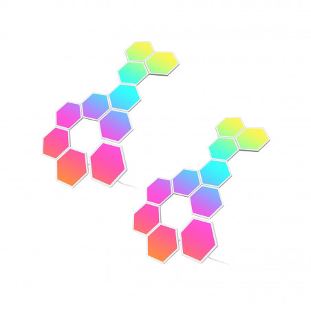 Set de 10 panouri LED inteligente Govee Glide Hexa RGBIC H6061, sincronizare muzicală, Wi-Fi, control vocal, alb