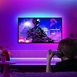 Bandă LED inteligentă Govee RGBIC H618A3D1, 12 W, 5 m, 90 LED-uri, Wi-Fi, Bluetooth, Alexa, control vocal și mobil, albă