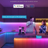 Bandă LED inteligentă Govee RGBIC H618A3D1, 12 W, 5 m, 90 LED-uri, Wi-Fi, Bluetooth, Alexa, control vocal și mobil, albă