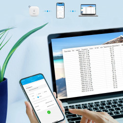 Termometru și higrometru pentru interior Govee H5179, Wi-Fi, Bluetooth, afișaj LCD, alb