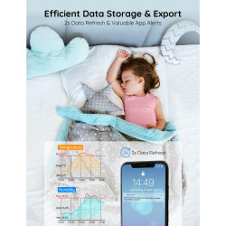 Termometru și higrometru pentru interior Govee H5179, Wi-Fi, Bluetooth, afișaj LCD, alb