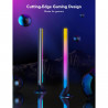Set de 2 lămpi LED inteligente pentru jocuri Govee RGBIC H6047, 24 W, segmente de culoare adresabile, Wi-Fi, Bluetooth, Govee Home, negru