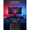 Set de 2 lămpi LED inteligente pentru jocuri Govee RGBIC H6047, 24 W, segmente de culoare adresabile, Wi-Fi, Bluetooth, Govee Home, negru