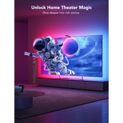 Govee Envisual T2 RGBIC H605C Bandă LED inteligentă pentru televizor, 36 W, segmente de culoare adresabile, Wi-Fi, Bluetooth, televizor de până la 65", sincronizare culori, control vocal, negru