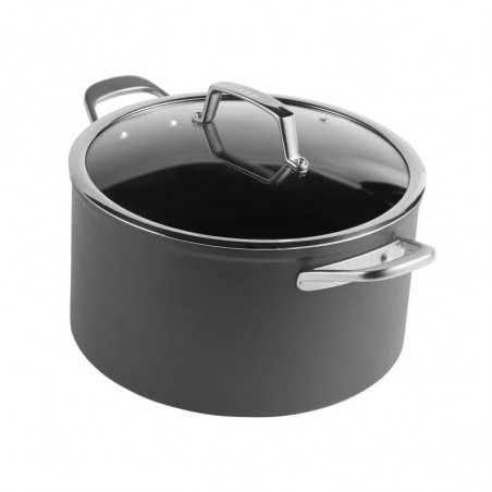 Set oale cu capac Ninja ZeroStick C33300DE, 6 piese, Pana la 260°C, Acoperire antiaderenta, Fara PFAS, Capac sticla, Inductie, Negru