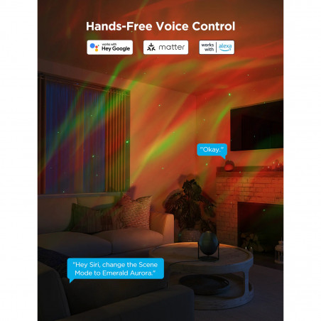 Proiector inteligent tip lampă Govee Star Light Projector H6093, 12 W, RGBW, control vocal, Wi-Fi, Bluetooth, negru