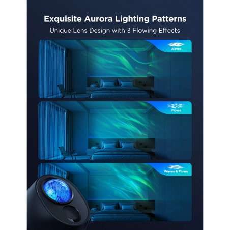 Proiector inteligent tip lampă Govee Star Light Projector H6093, 12 W, RGBW, control vocal, Wi-Fi, Bluetooth, negru