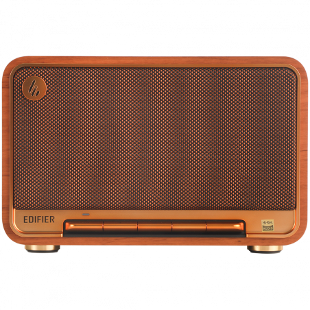 Boxa Edifier D32 BR, 60 W, Baterie pana la11 h, Audio de inalta rezolutie/wireless, Bluetooth 5.3, Wi-Fi, Apple Airplay2, DRC, DSP, Carcasa din lemn, Maro