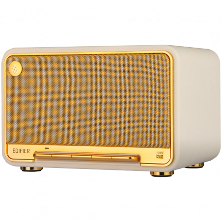 Boxa Edifier D32 WH, 60 W, Baterie pana la 11 h, Audio de inalta rezolutie/wireless, Bluetooth 5.3, Wi-Fi, Apple Airplay2, DRC, DSP, Carcasa din lemn, Alb