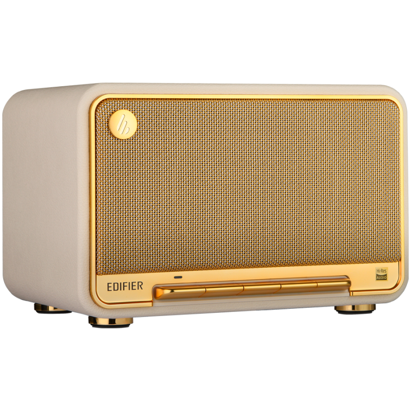 Boxa Edifier D32 WH, 60 W, Baterie pana la 11 h, Audio de inalta rezolutie/wireless, Bluetooth 5.3, Wi-Fi, Apple Airplay2, DRC, DSP, Carcasa din lemn, Alb