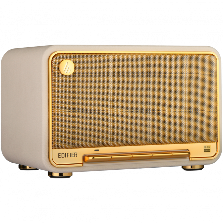 Boxa Edifier D32 WH, 60 W, Baterie pana la 11 h, Audio de inalta rezolutie/wireless, Bluetooth 5.3, Wi-Fi, Apple Airplay2, DRC, DSP, Carcasa din lemn, Alb