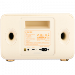 Boxa Edifier D32 WH, 60 W, Baterie pana la 11 h, Audio de inalta rezolutie/wireless, Bluetooth 5.3, Wi-Fi, Apple Airplay2, DRC, DSP, Carcasa din lemn, Alb