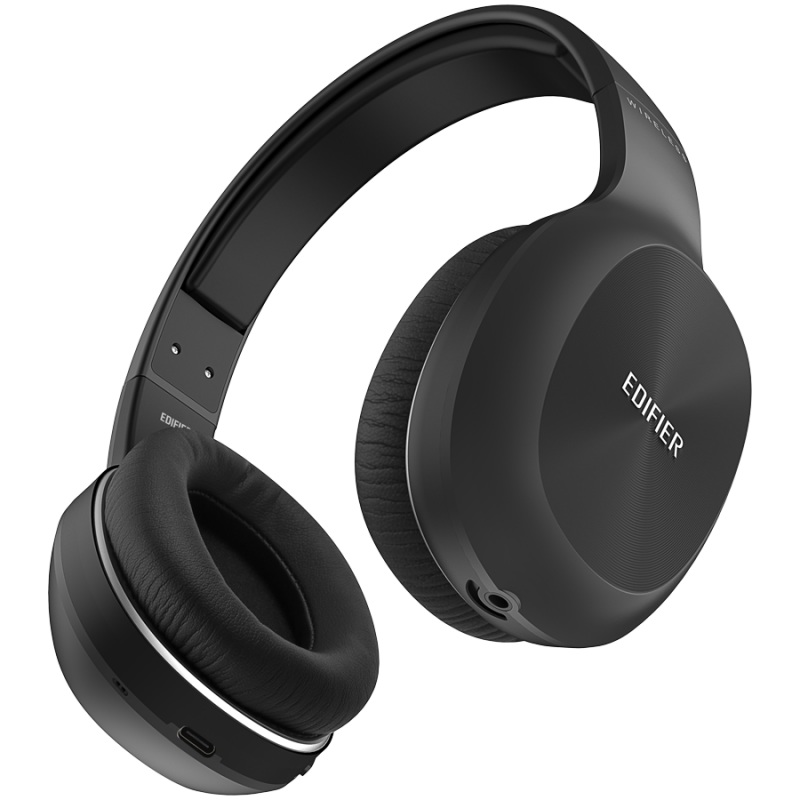 Căști wireless Edifier W800BT Plus BL, 40 mm, 55 ore, difuzoare dinamice, BT V5.1, USB-C, Qualcomm aptX, Multipoint, moduri EQ, negru