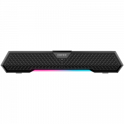 Bară de sunet Edifier MG250 2.0, 5 W RMS, 38,32 cm, Bluetooth V5.3, intrare USB-A cu placă de sunet încorporată, moduri de jocuri și iluminare, RGB, microfon MEMS, negru