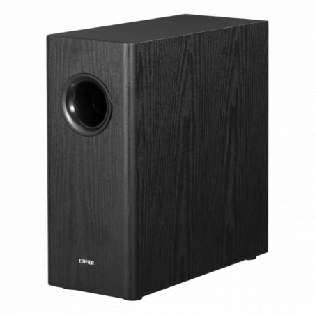 Subwoofer Edifier T5s, 70 W RMS, difuzor de bas de 8", frecvențe de până la 35 Hz, RCA, filtru trece-jos, negru