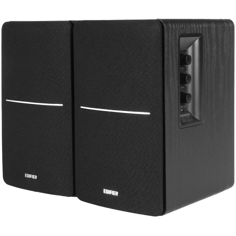 Difuzoare Edifier R1280DB BL 2.0, 42 W RMS, Bluetooth V5.1, 2 RCA, crossover activ, control bas și înalte, negru