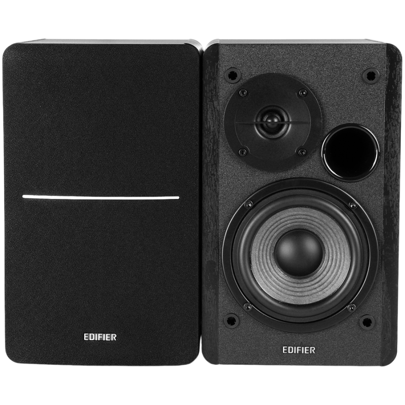 Difuzoare Edifier R1280DB BL 2.0, 42 W RMS, Bluetooth V5.1, 2 RCA, crossover activ, control bas și înalte, negru