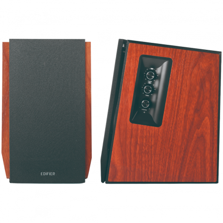 Boxe Edifier R1700BTs, 66 W RMS, Bluetooth V5.1, RCA, Subwoofer, DSP, DRC, Telecomanda, Lemn MDF, Maro