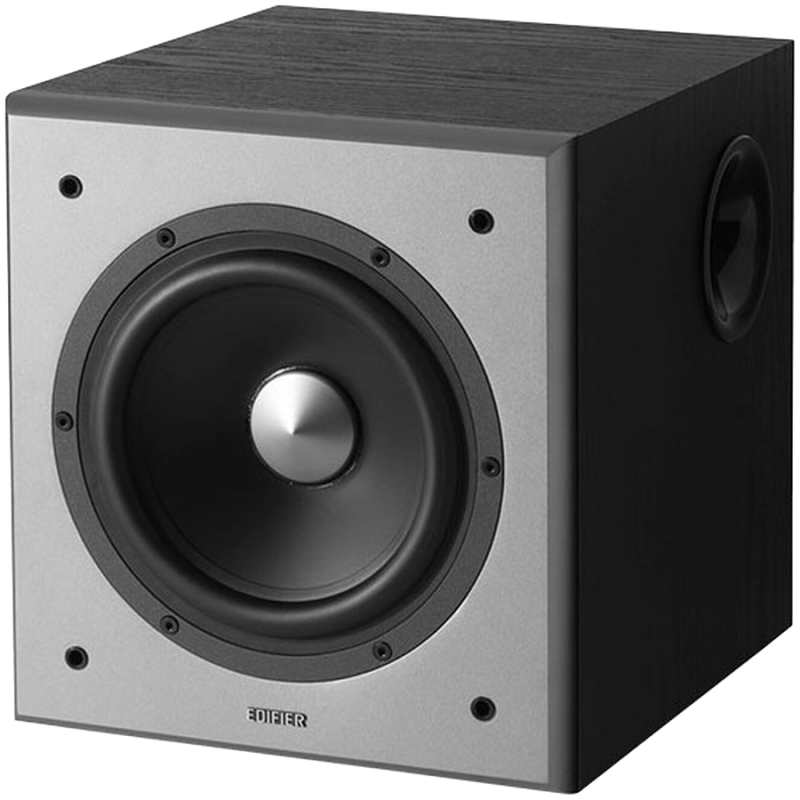 Subwoofer Edifier T5, 70 W RMS, difuzor de bas de 8", Frecvente de pans la 38 Hz, 2xRCA, Filtru low-pass, Negru
