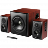 Sistem audio Edifier S350DB, 150 W RMS, Subwoofer de 8", 2 difuzoare woofer de 3,5", Difuzoare tweeter de 3/4", Bluetooth 5.1, Telecomanda, MDF, Maro