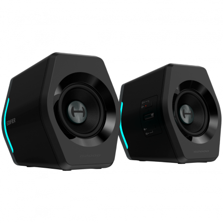 Difuzoare pentru jocuri Edifier G2000 2.0 BL, 16 W RMS, BT V5.1, USB, AUX, RGB, Hi-Fi, 3 moduri, memorie setări, negru