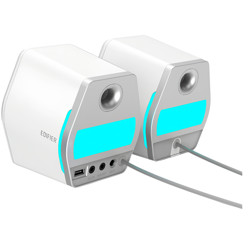 Difuzoare pentru jocuri Edifier G2000 2.0 WH, 16 W RMS, BT V5.1, USB, AUX, RGB, Hi-Fi, 3 moduri, memorie setări, alb