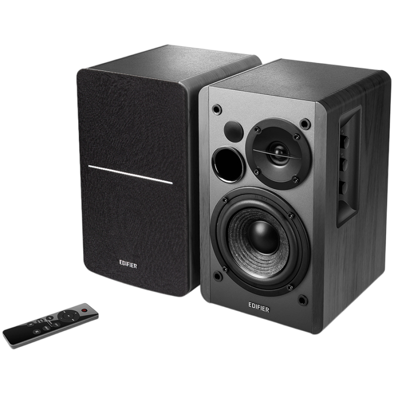Boxe Edifier R1280DBs BL 2.0, 42 W RMS, Bluetooth V5.1, 2 RCA, Crossover activ, Iesire subwoofer activ, Control bas si inalte, Negru