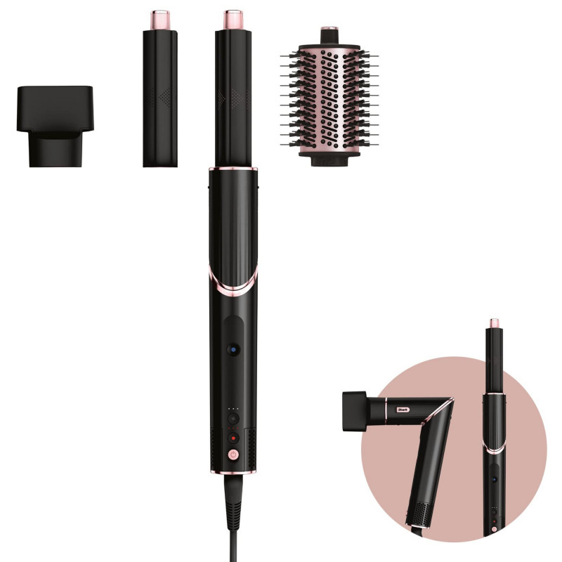 Uscător de păr 3-în-1 Shark FlexStyle HD424EU, 1400 W, 3 viteze și niveluri de căldură, efect Coanda, protecție împotriva deteriorării cauzate de căldură, negru