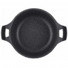 Cratita adanca Royalty Line RL-BS30ML, 30 cm, 7 L, Strat antiaderent din marmura, Capac din sticla, Fara PFOA, Pentru inductie, Negru