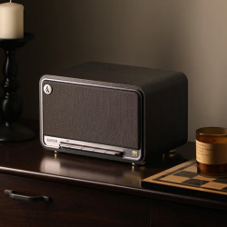 Difuzor Edifier D32 BL-WALNUT, 60 W, 11 ore, audio de înaltă rezoluție/wireless, Bluetooth 5.3, Wi-Fi, Apple Airplay2, DRC, DSP, corp din lemn, nuc negru/maro