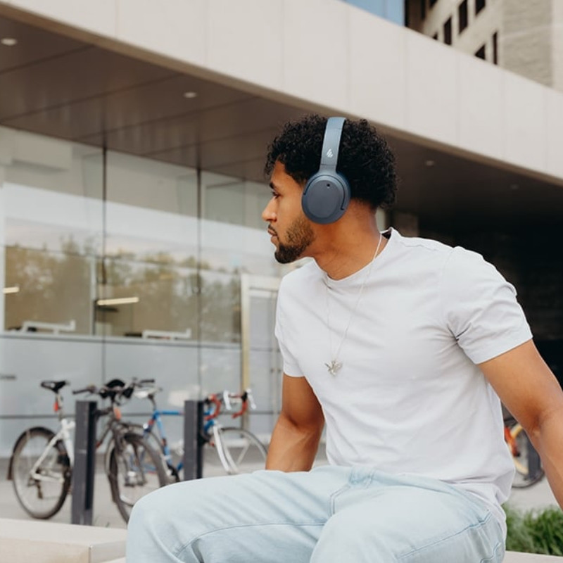 Casti fara fir Edifier W820NB Plus V25 Navy, 40 mm, 80 h, A.I, Difuzoare dinamice acoperite cu titan, Bluetooth V6.1, ANC, Hi-Res, Albastru închis