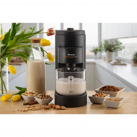 Aparat pentru prepararea laptelui vegetal Ariete My Veggie Drink 0650/00, 1200 W, 1,5 litri, Autocuratare, Timer, Negru