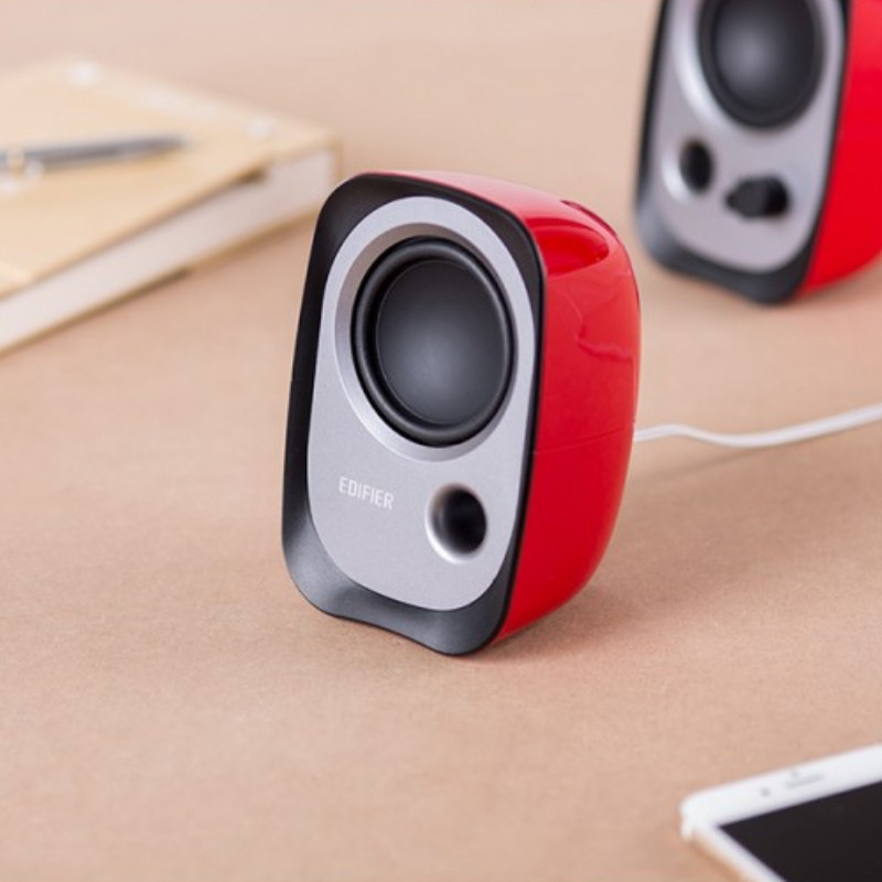 Boxe Edifier R12U RE 2.0, 4 W RMS, USB, AUX, 20 KHz, Difuzoare 2,25", Control sunet, Rosu