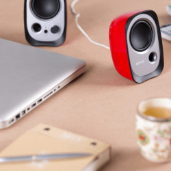 Boxe Edifier R12U RE 2.0, 4 W RMS, USB, AUX, 20 KHz, Difuzoare 2,25", Control sunet, Rosu