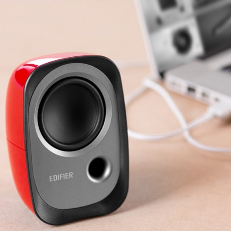 Boxe Edifier R12U RE 2.0, 4 W RMS, USB, AUX, 20 KHz, Difuzoare 2,25", Control sunet, Rosu