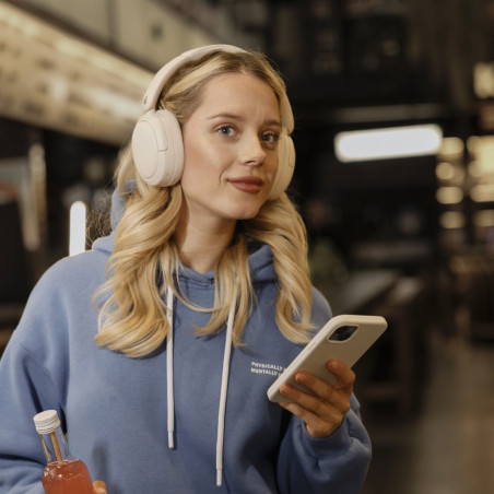 Căști wireless Edifier W800BT Pro IV, 40 mm, 45 ore, A.I., difuzoare dinamice cu acoperire din titan, ANC, BT V5.4, Hi-Res, Multipoint, moduri EQ, ConneX, bej