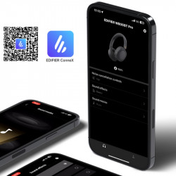 Căști wireless Edifier W800BT Pro BL, 40 mm, 45 ore, A.I, difuzoare dinamice cu acoperire din titan, ANC, BT V5.4, Hi-Res, Multipoint, moduri EQ, ConneX, negru