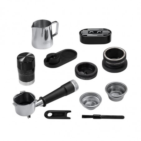 Mașină de espresso DeLonghi EC9455.M La Specialista Touch, 1450 W, 19 bari, 1,7 l, 4 viteze, 5 niveluri de spumare, 15 setări de măcinare, preparare la rece, adaptor pentru boabe, ecran tactil, oțel inoxidabil