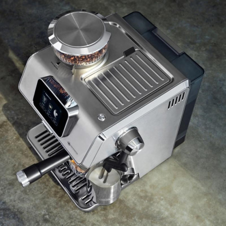 Mașină de espresso DeLonghi EC9455.M La Specialista Touch, 1450 W, 19 bari, 1,7 l, 4 viteze, 5 niveluri de spumare, 15 setări de măcinare, preparare la rece, adaptor pentru boabe, ecran tactil, oțel inoxidabil