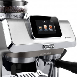 Mașină de espresso DeLonghi EC9455.M La Specialista Touch, 1450 W, 19 bari, 1,7 l, 4 viteze, 5 niveluri de spumare, 15 setări de măcinare, preparare la rece, adaptor pentru boabe, ecran tactil, oțel inoxidabil