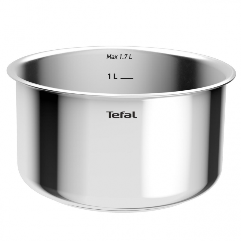 Set de tigaie și cratiță Tefal L881S504, 5 piese, oțel inoxidabil, acoperire antiaderentă din titan, rezistent la cuptor până la 250 °C, mâner detașabil, inducție, oțel inoxidabil