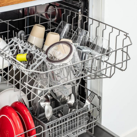 Tefal K1320404 Tocător manual, 0,9 L, mecanism automat de retragere a cablului, 2 lame din oțel, blocare capac, negru/verde