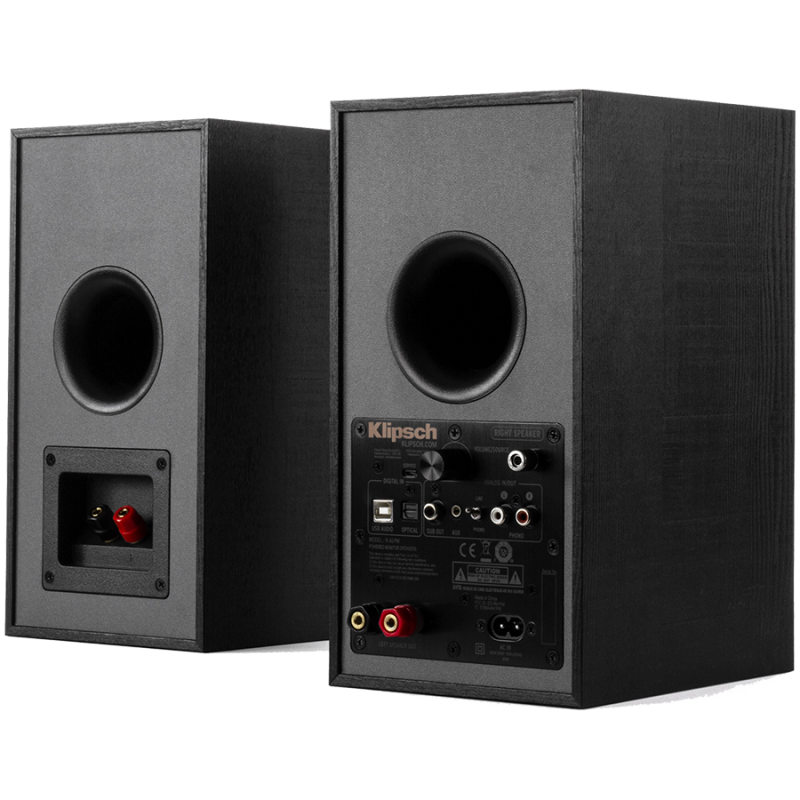 Boxe Klipsch R-41PM, 70 W RMS, Tractrix Horn, Bluetooth, Preamplificator Phono, USB-B, Intrare optica, Negru