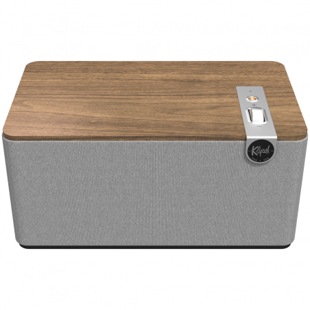 Boxa Klipsch The Three Plus Walnut, 120 W, 2.1, 45 Hz, USB+USB-C, Tip A, RCA, Bluetooth, Aplicatie mobila, Nuc/Gri