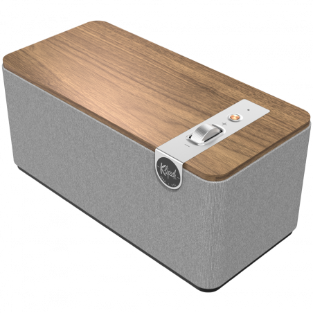 Boxa Klipsch The One Plus 2.1 W, 60 W, Bluetooth 5.3, USB-C, Biamplificare, Carcasa din lemn, Aplicatie mobila, Nuc/Gri